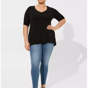 EUC Torrid Favorite Tunic Super Soft V-Neck Hi-Low Tee Purple Size 1x